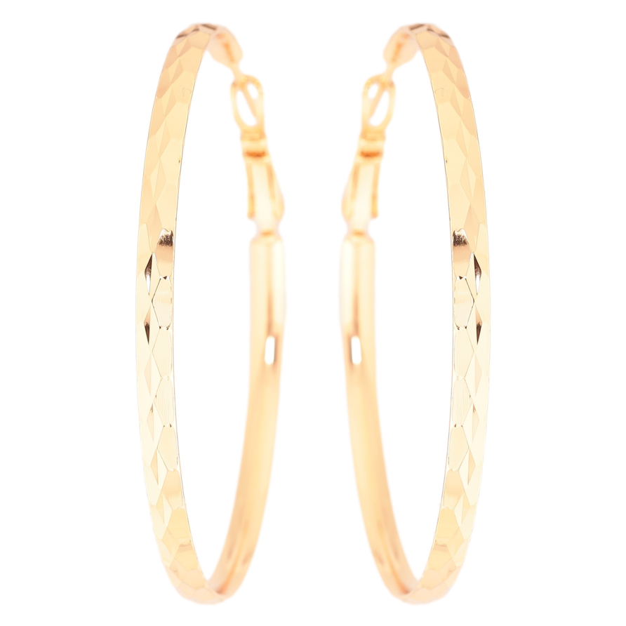 Серьги Xuping Позолота 18K кольца (конго) Декоративный узор ø 5см фото №1 Серьги Xuping Позолота 18K кольца (конго) Декоративный узор ø 5см фото №1