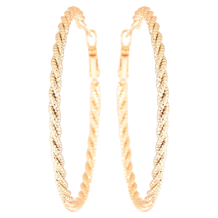 Серьги Xuping Позолота 18K кольца (конго) Декоративный узор ø 5.5см фото №5 Серьги Xuping Позолота 18K кольца (конго) Декоративный узор ø 5.5см фото №5