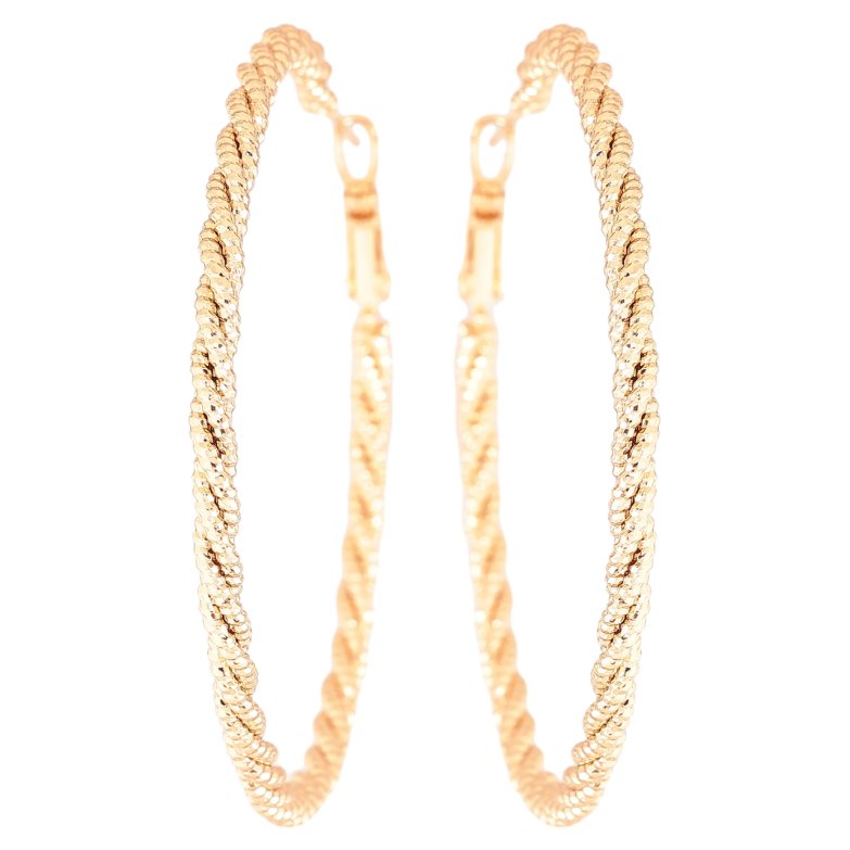 Сережки Xuping Позолота 18K кільця (конго) «Декоративний візерунок» ø 5.5см фото №2 Сережки Xuping Позолота 18K кільця (конго) «Декоративний візерунок» ø 5.5см фото №2