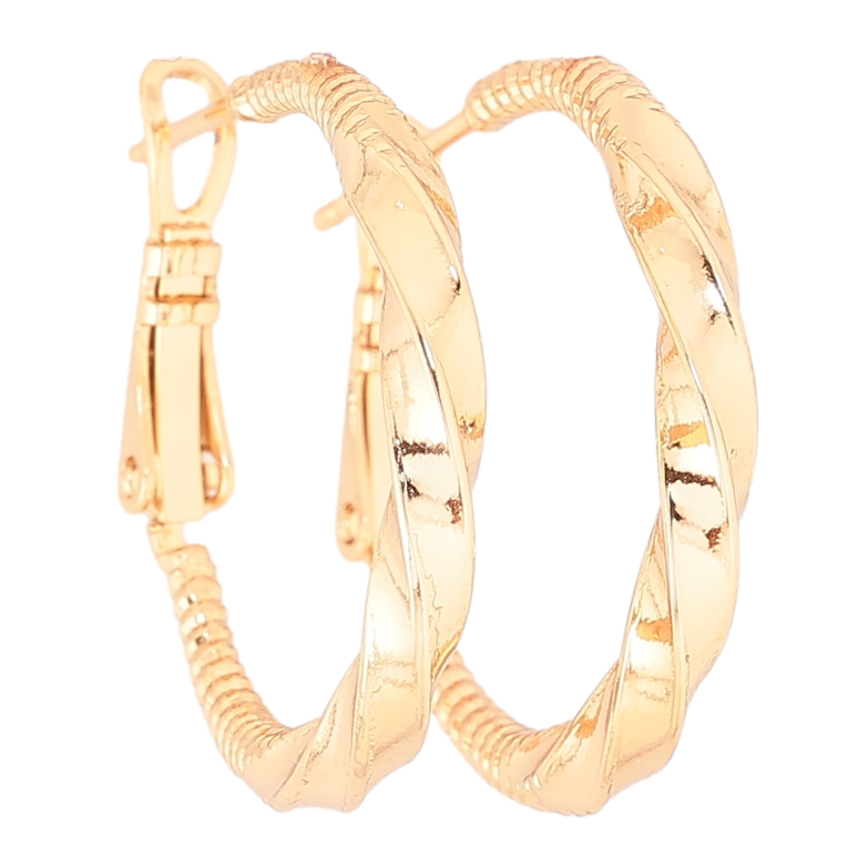 Серьги Xuping Позолота 18K кольца (конго) Декоративный узор ø 2.5см фото №9