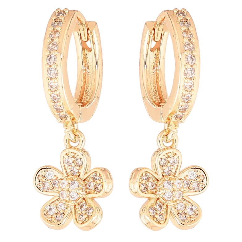 Сережки Xuping M&L Колір 18K підвіски на колечках «Кристальні квіточки» фото №10 Сережки Xuping M&L Колір 18K підвіски на колечках «Кристальні квіточки» фото №10