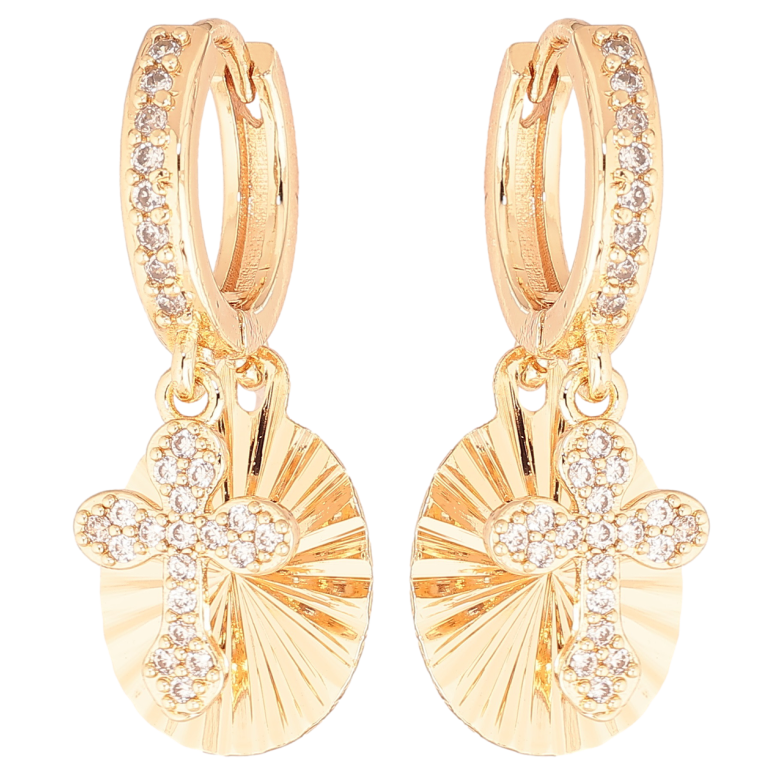 Сережки Xuping M&L Колір 18K підвіски на колечках «Хрестики з декоративними овалами» фото №21 Сережки Xuping M&L Колір 18K підвіски на колечках «Хрестики з декоративними овалами» фото №21