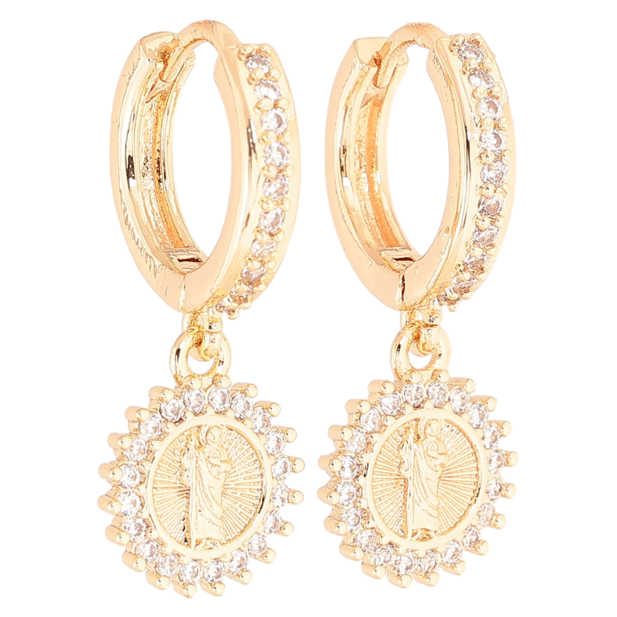 Сережки Xuping M&L Колір 18K підвіски на колечках «Ладанка» фото №1 Сережки Xuping M&L Колір 18K підвіски на колечках «Ладанка» фото №1