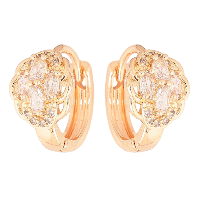 Сережки Xuping M&L Колір 18K колечка «Візерунок з кристалами» фото №1 Сережки Xuping M&L Колір 18K колечка «Візерунок з кристалами» фото №1