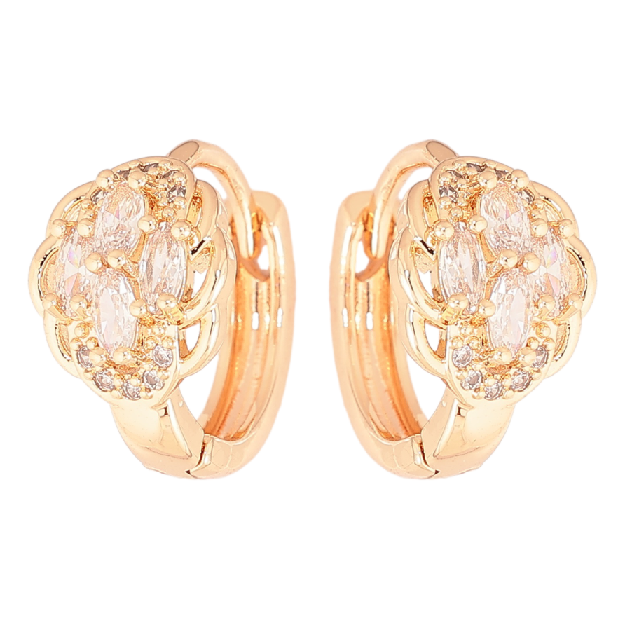 Сережки Xuping M&L Колір 18K колечка «Візерунок з кристалами» фото №1 Сережки Xuping M&L Колір 18K колечка «Візерунок з кристалами» фото №1