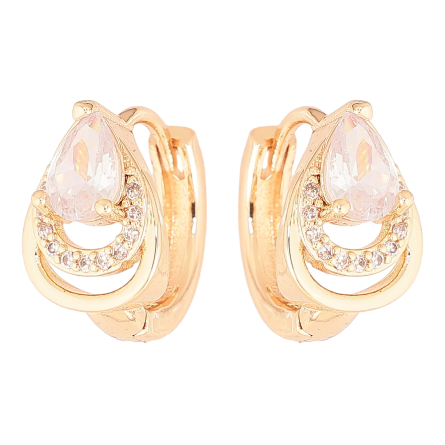 Сережки Xuping M&L Колір 18K колечка «Візерунок крапельки з кристалами» фото №1