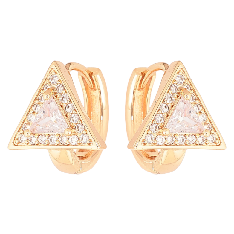 Сережки Xuping M&L Колір 18K колечка «Трикутники з кристалами» фото №19 Сережки Xuping M&L Колір 18K колечка «Трикутники з кристалами» фото №19