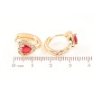 Серьги Xuping M&L Цвет 18K колечки Сердечки с красными кристаллами фото №2 Серьги Xuping M&L Цвет 18K колечки Сердечки с красными кристаллами фото №2