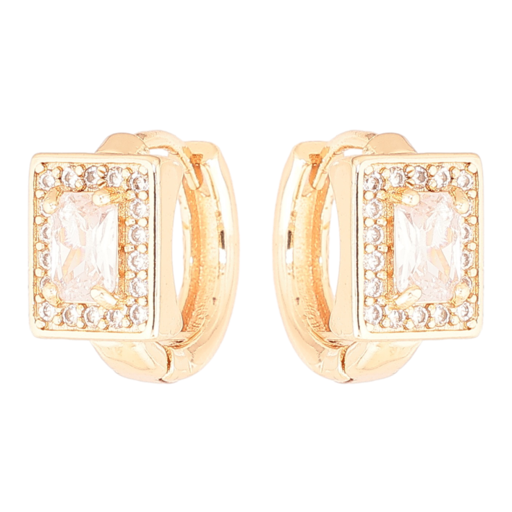Сережки Xuping M&L Колір 18K колечка «Кристальні прямокутники» фото №25 Сережки Xuping M&L Колір 18K колечка «Кристальні прямокутники» фото №25