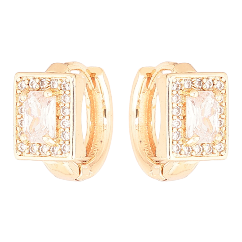 Сережки Xuping M&L Колір 18K колечка «Кристальні прямокутники» фото №10 Сережки Xuping M&L Колір 18K колечка «Кристальні прямокутники» фото №10