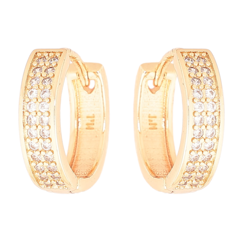 Сережки Xuping M&L Колір 18K колечка «Інкрустація кристалами» фото №4 Сережки Xuping M&L Колір 18K колечка «Інкрустація кристалами» фото №4