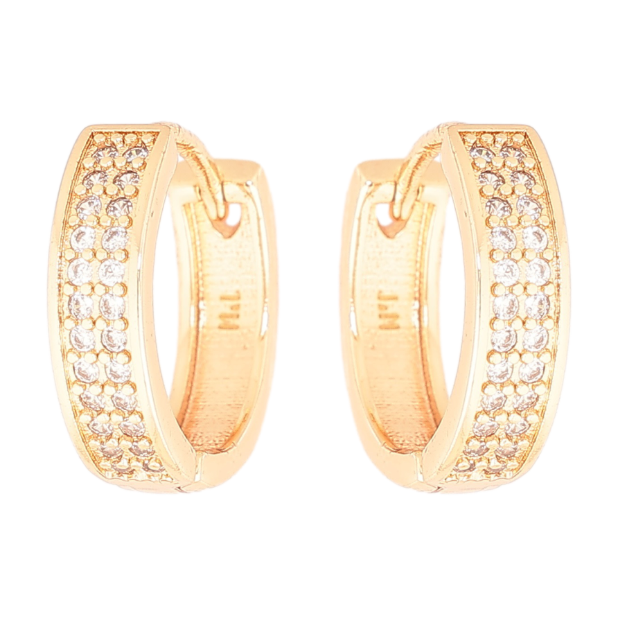 Сережки Xuping M&L Колір 18K колечка «Інкрустація кристалами» фото №1 Сережки Xuping M&L Колір 18K колечка «Інкрустація кристалами» фото №1