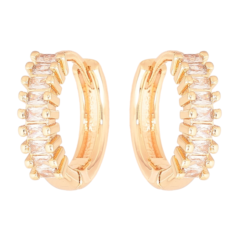 Сережки Xuping M&L Колір 18K колечка «Кришталева доріжка» фото №5 Сережки Xuping M&L Колір 18K колечка «Кришталева доріжка» фото №5