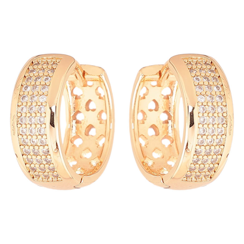 Сережки Xuping M&L Колір 18K колечка «Інкрустація кристалами» фото №2 Сережки Xuping M&L Колір 18K колечка «Інкрустація кристалами» фото №2