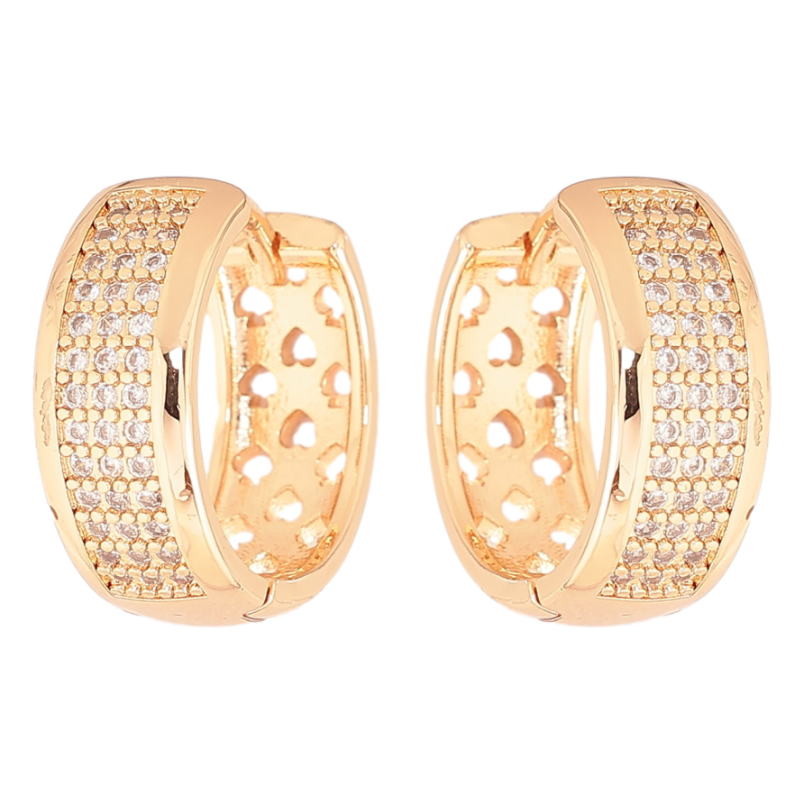 Сережки Xuping M&L Колір 18K колечка «Інкрустація кристалами» фото №1 Сережки Xuping M&L Колір 18K колечка «Інкрустація кристалами» фото №1