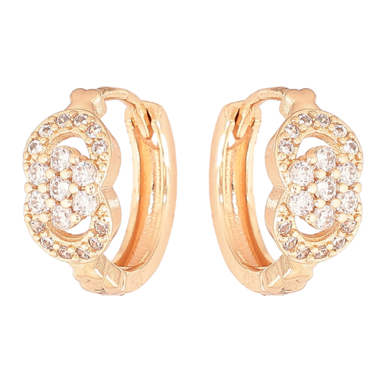 Сережки Xuping M&L Колір 18K колечка «Візерунок з кристалами» фото №4 Сережки Xuping M&L Колір 18K колечка «Візерунок з кристалами» фото №4