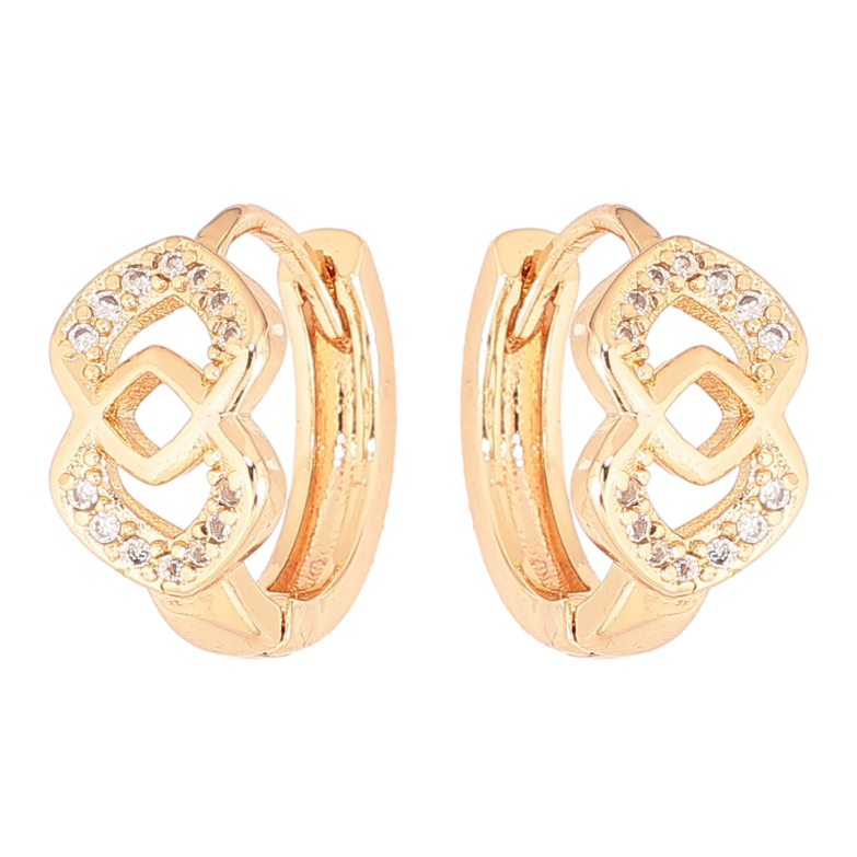 Сережки Xuping M&L Колір 18K колечка «Візерунок з кристалами» фото №17 Сережки Xuping M&L Колір 18K колечка «Візерунок з кристалами» фото №17
