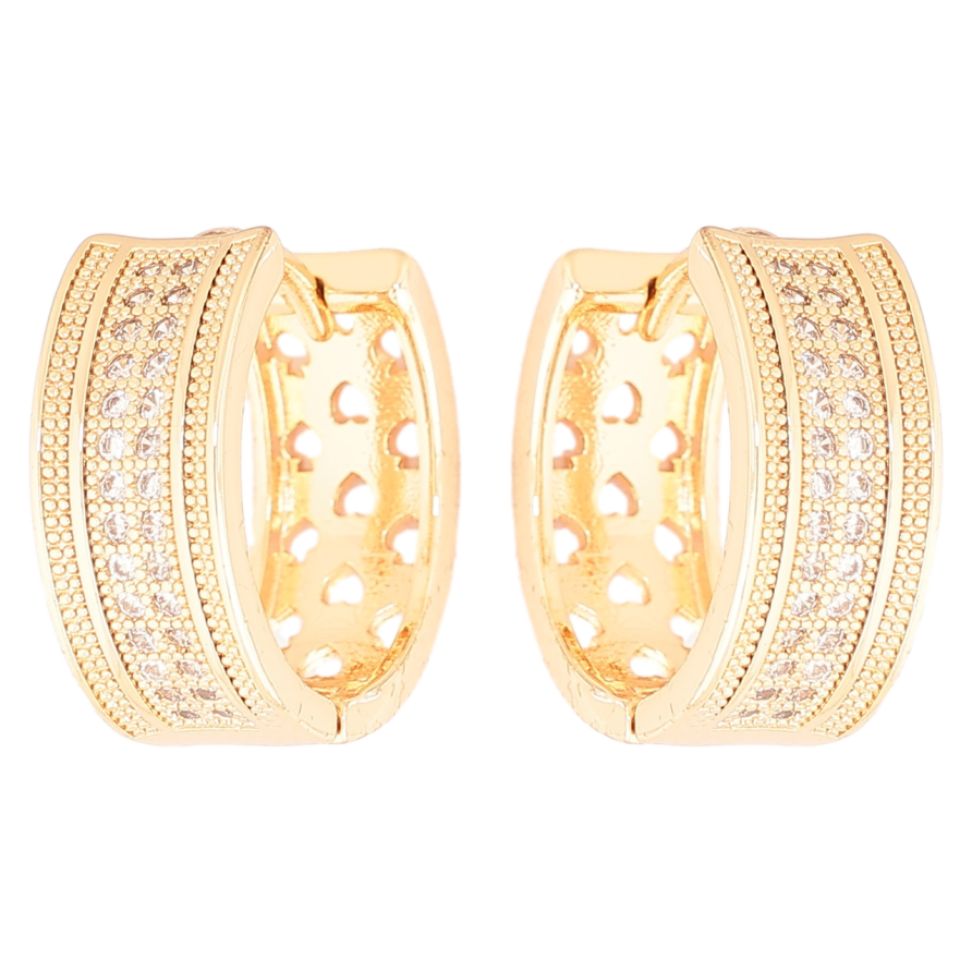 Сережки Xuping M&L Колір 18K колечка «Інкрустація кристалами» фото №1 Сережки Xuping M&L Колір 18K колечка «Інкрустація кристалами» фото №1