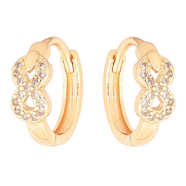 Сережки Xuping M&L Колір 18K колечка Вісімки з кристалами фото №19