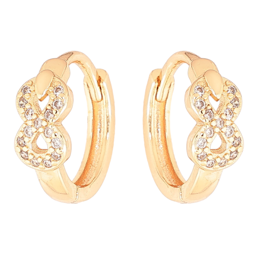 Сережки Xuping M&L Колір 18K колечка Вісімки з кристалами фото №1