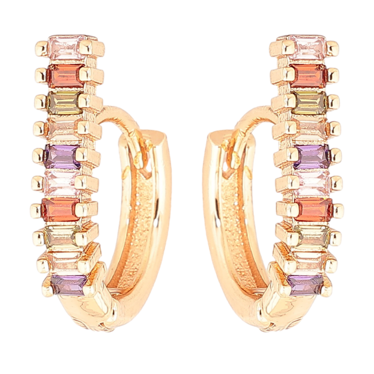 Сережки Xuping M&L Колір 18K колечка «Доріжки різнокольорових кристалів» фото №16