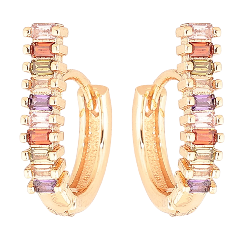Сережки Xuping M&L Колір 18K колечка «Доріжки різнокольорових кристалів» фото №5