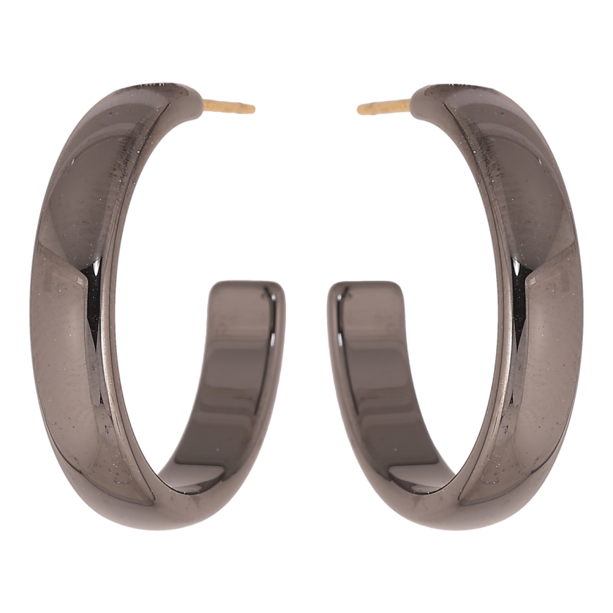 Серьги Xuping TTM Stainless Steel цвет 14К пусеты Дуги из черной керамики фото №1 Серьги Xuping TTM Stainless Steel цвет 14К пусеты Дуги из черной керамики фото №1