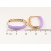 Сережки Xuping TTM Stainless Steel колір 14К колечка «Покриття бузковою емаллю» фото №2 Сережки Xuping TTM Stainless Steel колір 14К колечка «Покриття бузковою емаллю» фото №2
