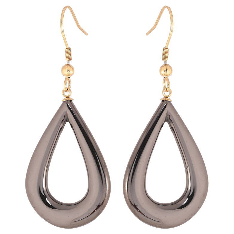 Сережки Xuping TTM Stainless Steel колір 14К французький замок «Крапельки з чорної кераміки» фото №1 Сережки Xuping TTM Stainless Steel колір 14К французький замок «Крапельки з чорної кераміки» фото №1