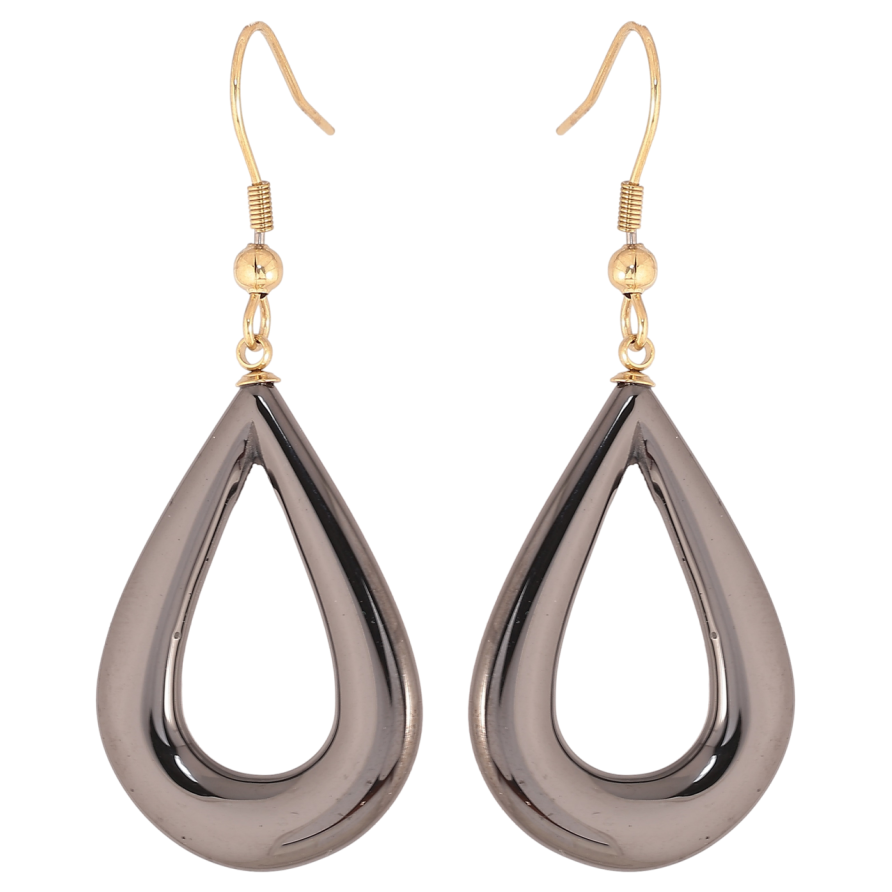 Серьги Xuping TTM Stainless Steel цвет 14К французский замок Капельки из черной керамики фото №1 Серьги Xuping TTM Stainless Steel цвет 14К французский замок Капельки из черной керамики фото №1
