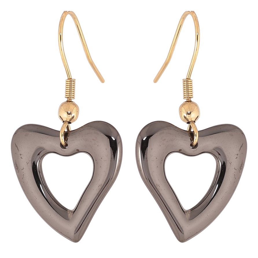 Серьги Xuping TTM Stainless Steel цвет 14К французский замок Сердечки из черной керамики фото №1 Серьги Xuping TTM Stainless Steel цвет 14К французский замок Сердечки из черной керамики фото №1