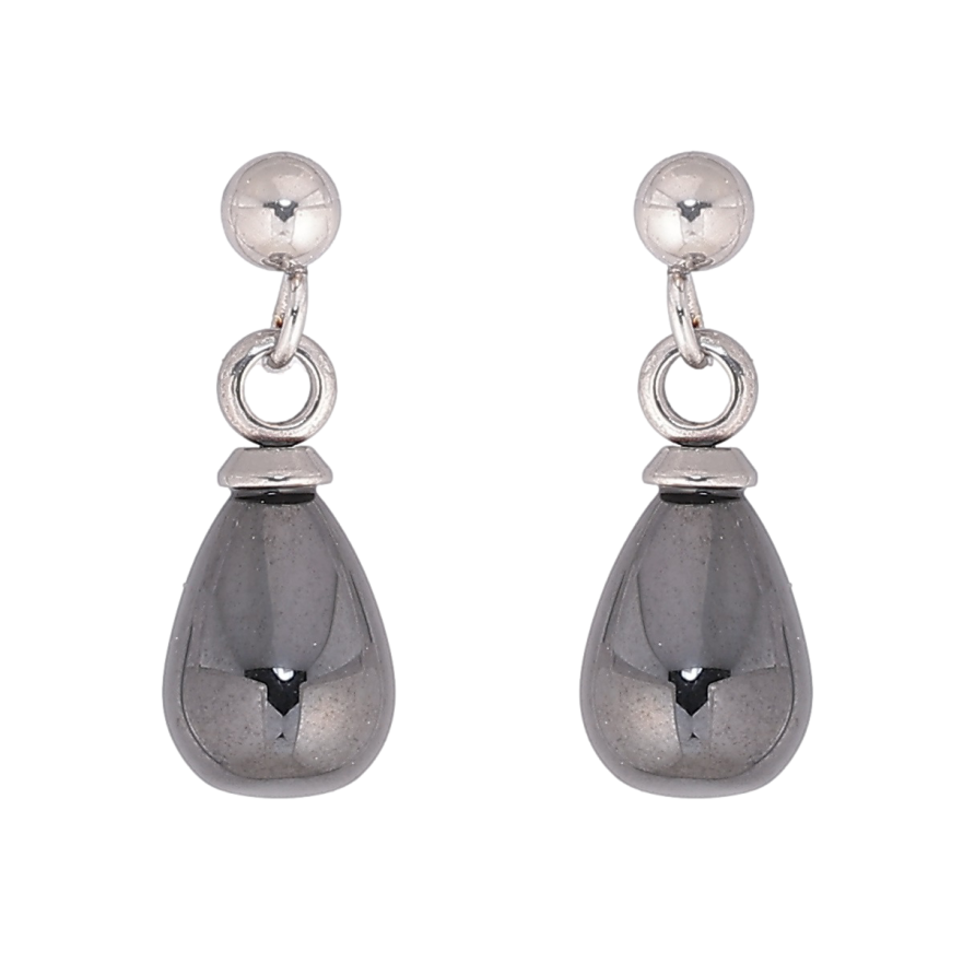 Серьги Xuping TTM Stainless Steel цвет Родий пусеты Подвески капельки из черной керамики фото №1