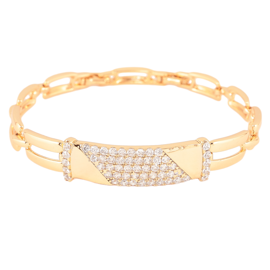 Браслет Xuping Позолота 18K Инкрустация кристаллами размер с доп. замком 17,19см х 6-10мм фото №1