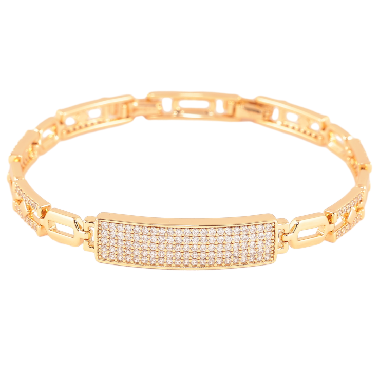 Браслет Xuping Позолота 18K Инкрустация кристаллами размер с доп. замком 17,19см х 6-8мм фото №4