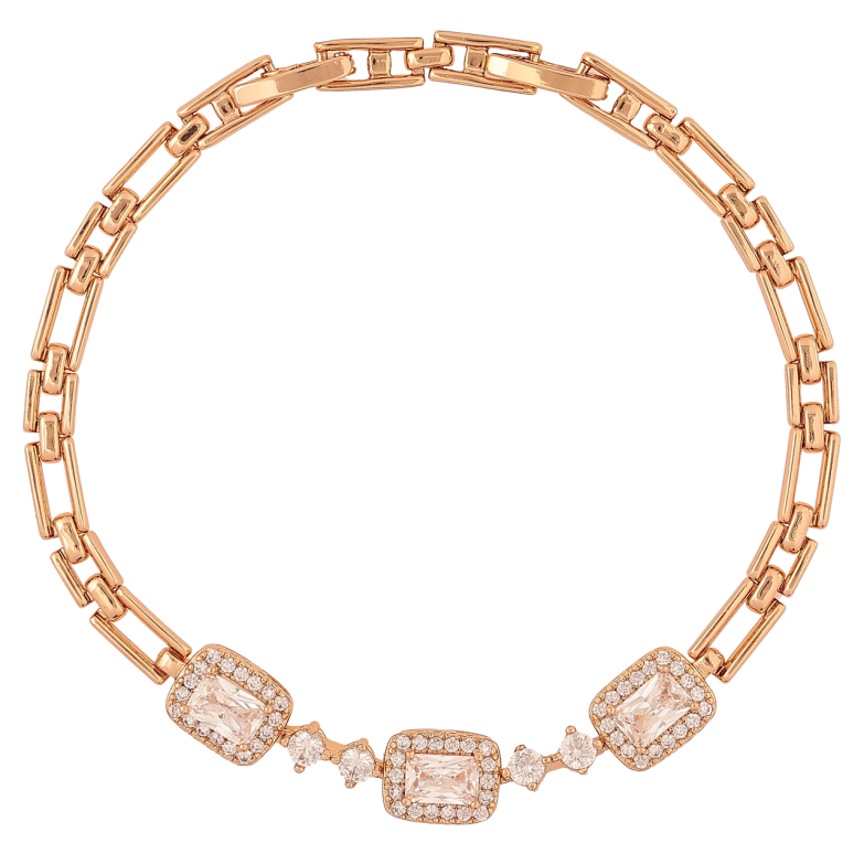 Браслет Xuping Позолота 18K Узор с кристаллами размер с доп. замком 17.5,19.5см х 3-8мм фото №2