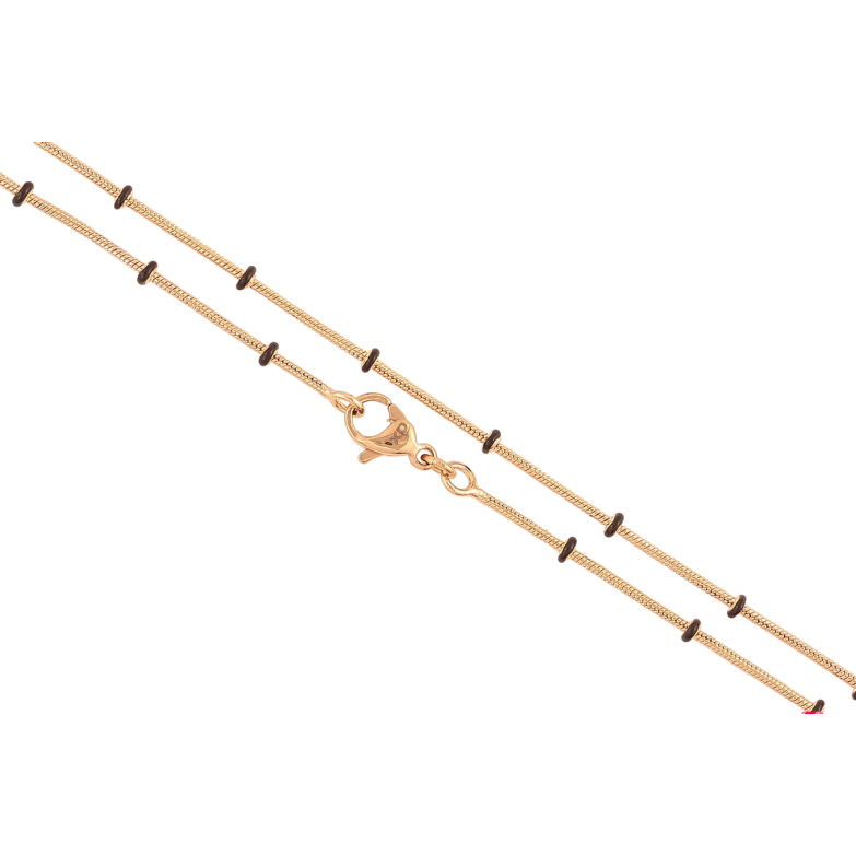 Ланцюжок Xuping Позолота 18K «Плетіння Ювелірний шнур з чорними намистинами» довжина 45см х 1-2мм фото №22 Ланцюжок Xuping Позолота 18K «Плетіння Ювелірний шнур з чорними намистинами» довжина 45см х 1-2мм фото №22