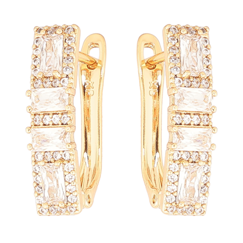 Сережки Xuping Позолота 18K англійський замок «Інкрустація кристалами» фото №8