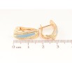 Сережки Xuping Позолота 18K англійський замок «Візерунок з блакитною емаллю» фото №2