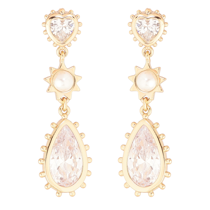 Серьги Xuping Позолота 18K пусеты Кристальные подвески фото №20