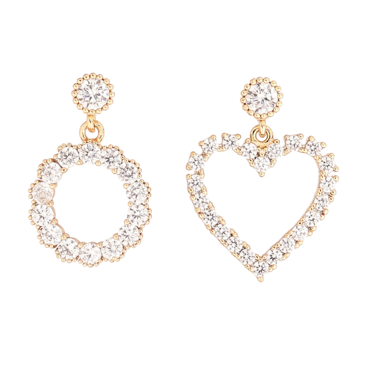 Сережки Xuping Позолота 18K пусети  «Асиметричні кришталеві підвіски» фото №20