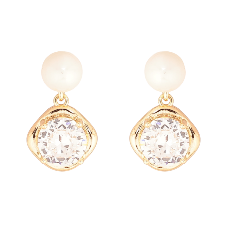 Серьги Xuping Позолота 18K пусеты Жемчужины с кристальными подвесками фото №10