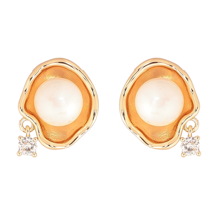 Серьги Xuping Позолота 18K пусеты Декоративный узор с жемчужинами фото №24