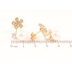 Серьги Xuping Позолота 18K пусеты-джекеты Цветочки с жемчужинами фото №2 Серьги Xuping Позолота 18K пусеты-джекеты Цветочки с жемчужинами фото №2