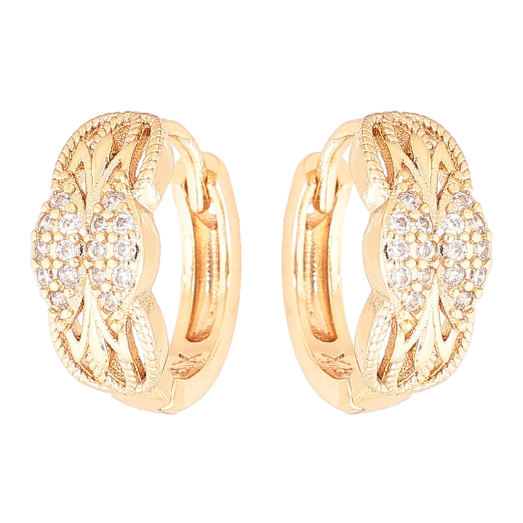 Серьги Xuping Позолота 18K колечки Декоративный узор с кристаллами фото №13 Серьги Xuping Позолота 18K колечки Декоративный узор с кристаллами фото №13
