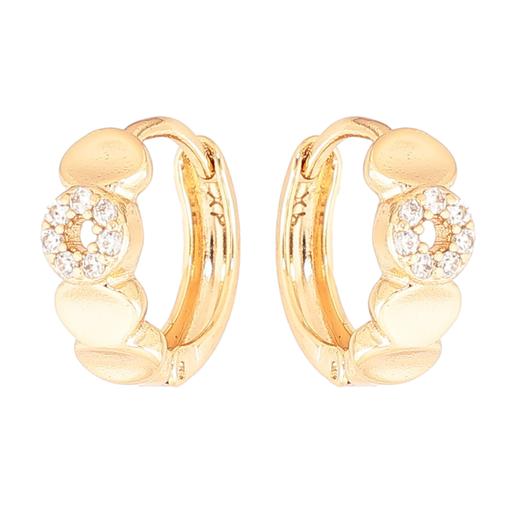 Серьги Xuping Позолота 18K колечки Узор с кристаллами фото №3 Серьги Xuping Позолота 18K колечки Узор с кристаллами фото №3