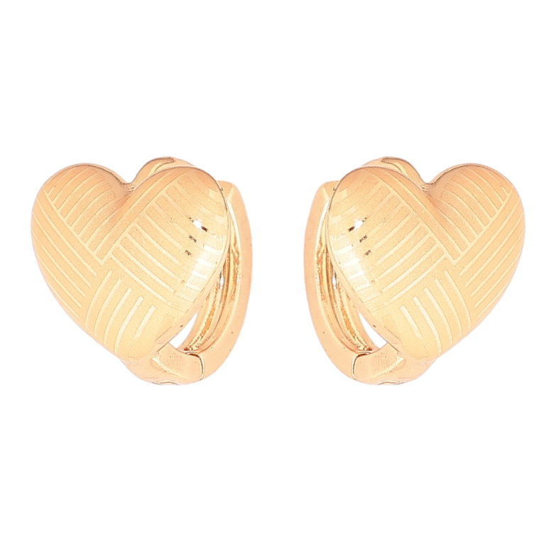 Сережки Xuping Позолота 18K колечка «Сердечка з візерунком напиленням» фото №5