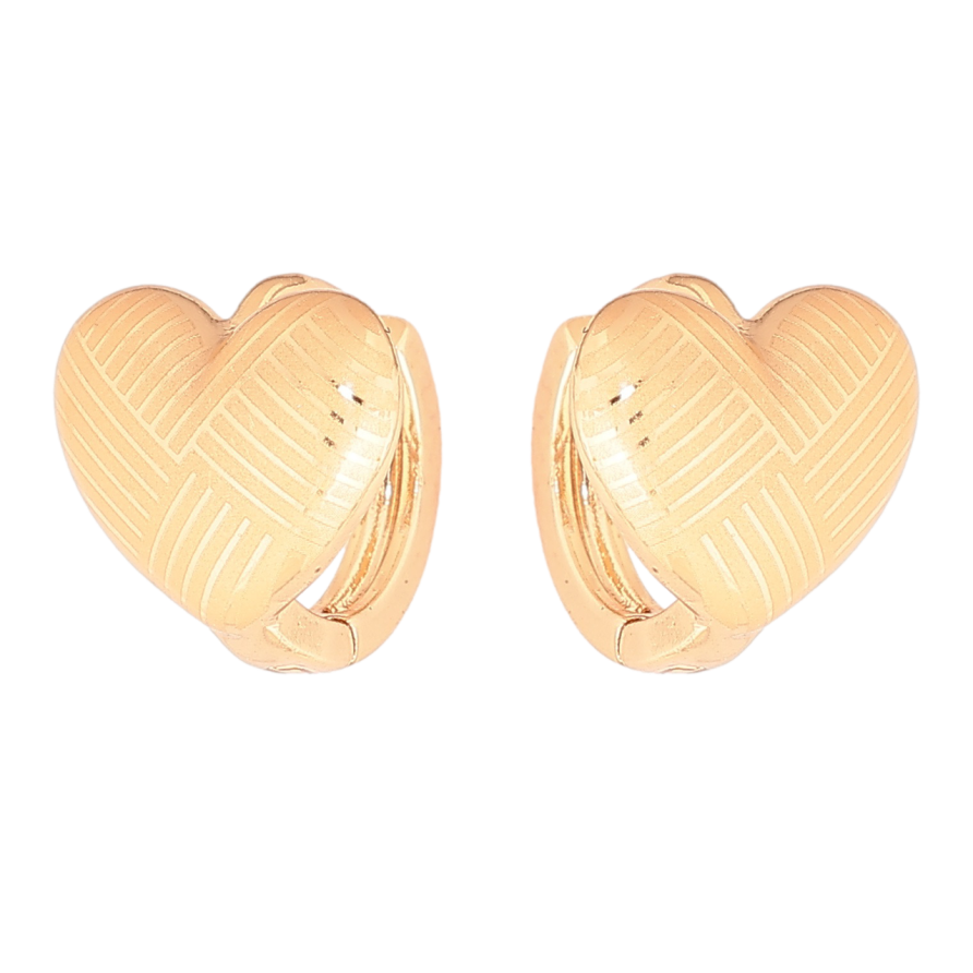 Серьги Xuping Позолота 18K колечки Сердечки с узором напылением фото №1