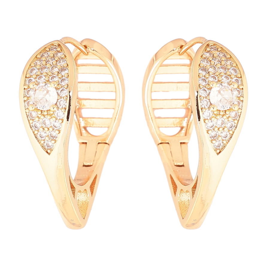 Серьги Xuping Позолота 18K колечки Инкрустация кристаллами фото №1