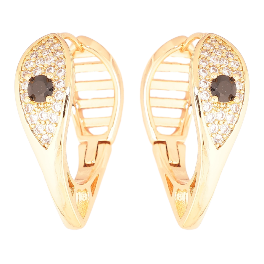 Сережки Xuping Позолота 18K колечка «Інкрустація кристалами» фото №1 Сережки Xuping Позолота 18K колечка «Інкрустація кристалами» фото №1