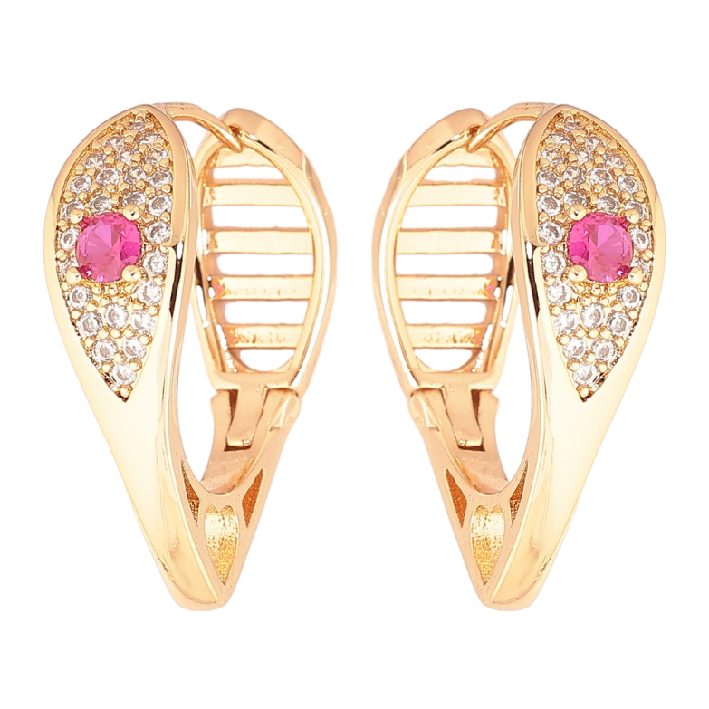 Сережки Xuping Позолота 18K колечка «Інкрустація кристалами» фото №3 Сережки Xuping Позолота 18K колечка «Інкрустація кристалами» фото №3
